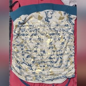 Baby Phat cream gold and teal crop top medium